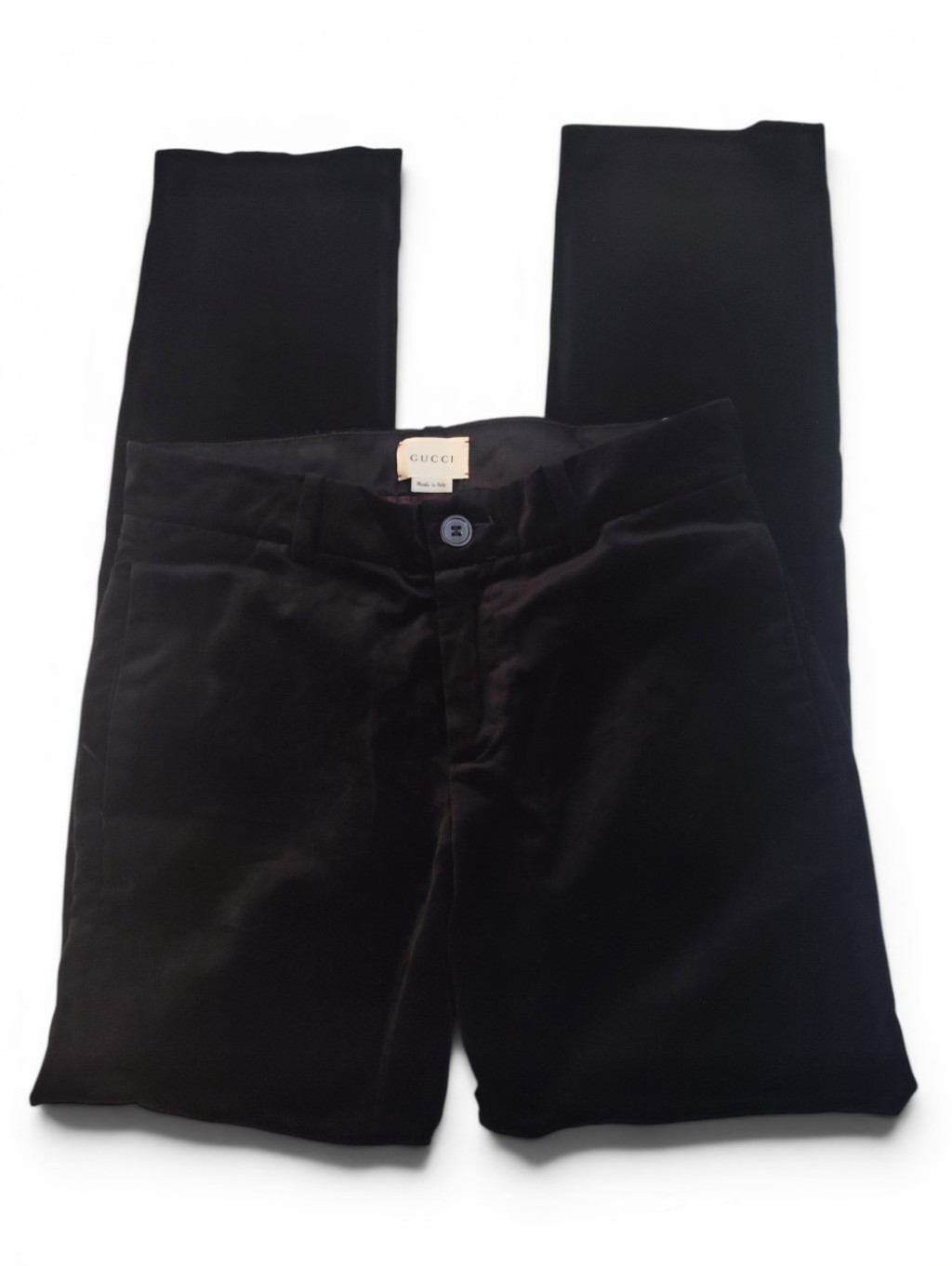 Gucci Black Straight Leg Pants - Cotton - Velvet Trousers Girls Size 12